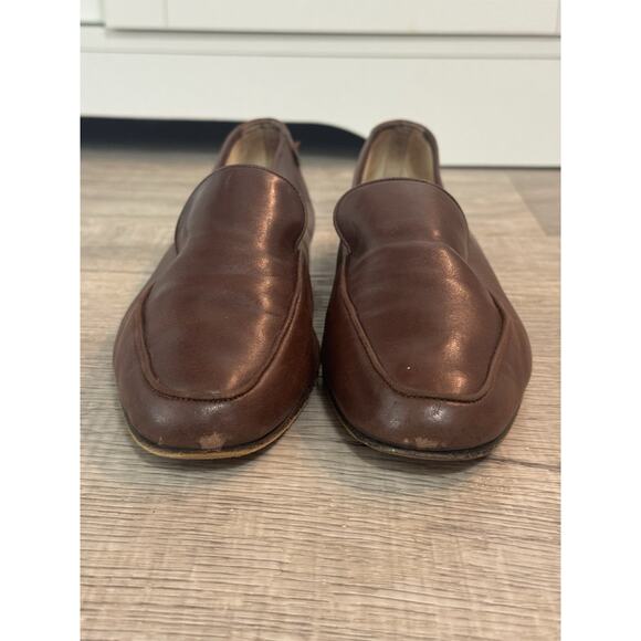 A Testoni Vintage Brown Loafers 8.5 B Leather Slip On Car Driving Shoes main image 8